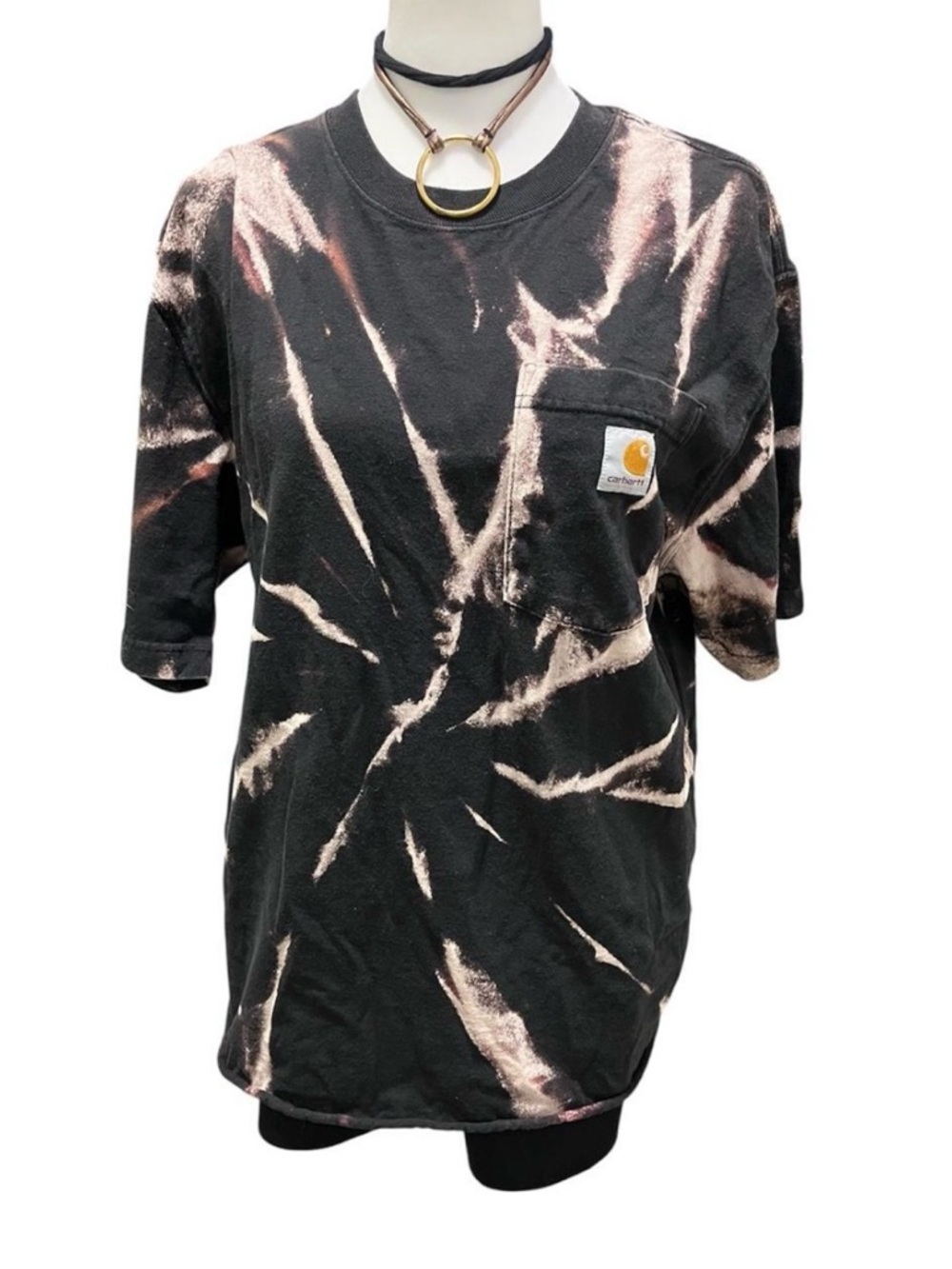 Carhartt Black Bleached Tie-Dye Pocket Tee